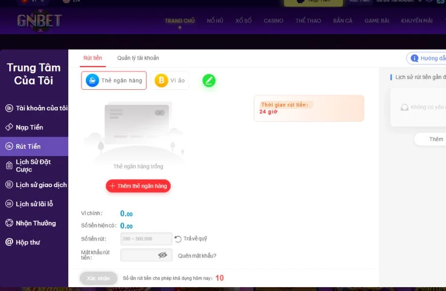 Trang chủ Rút tiền Gnbet